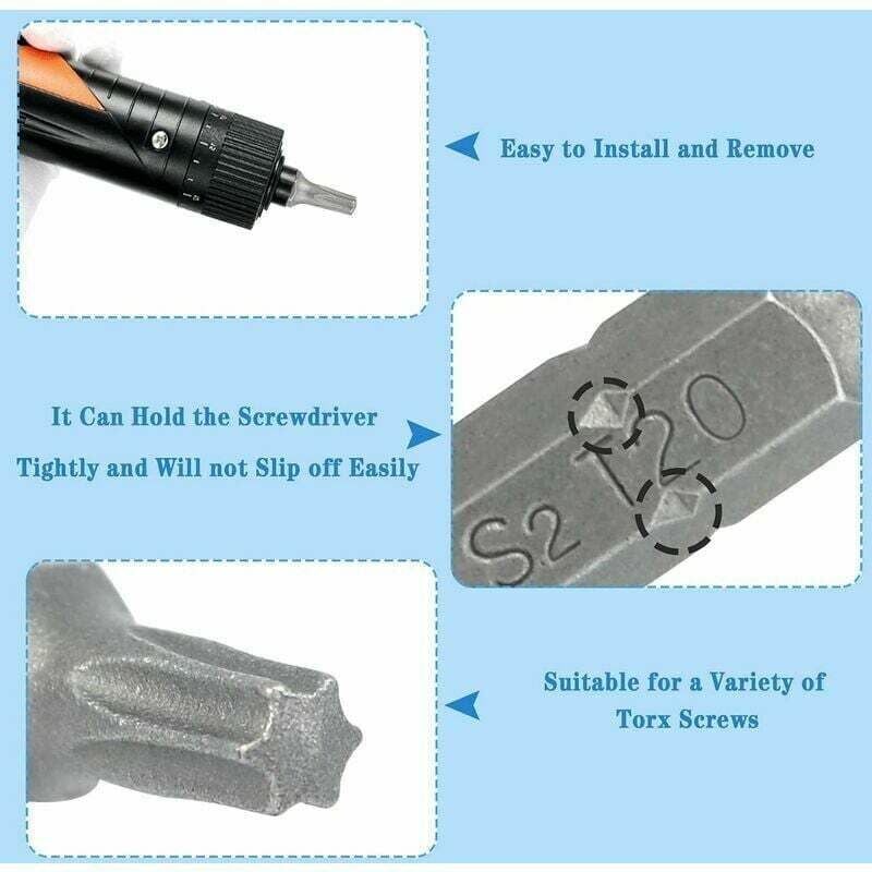 Alovez - Embout de Tournevis Embout t20 Visseuse a Choc Set 40 Pcs Mèche Hexagonale Pour le Bricolage Domestique le Travail du Bois les Pièces