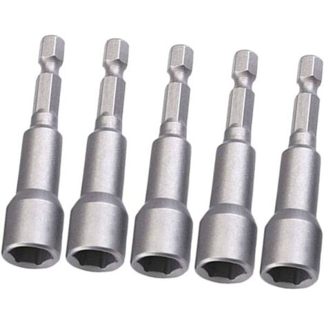 Embout de tournevis magnétique, embout hexagonal 8 mm (1/4"), pour perceuse électrique, tournevis pneumatique et tournevis à percussion, lot de 5-AquaForge