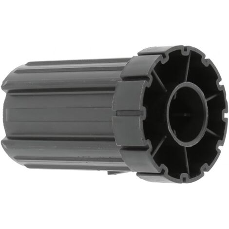 Embout de tube de volet roulant octogonal en PVC noir Fenêtre Sortie Baie vitrée Store, pour poulie et tube Ø 62 mm rainuré sortie pour roulement Ø 28 mm