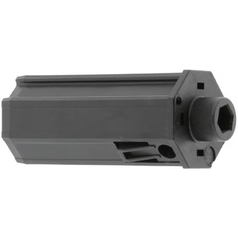 Embout de tube de volet roulant octogonal en PVC noir Fenêtre Sortie Baie vitrée Store, pour tube octogonal de 40 mm sortie 6 pans de 10 mm avec nez Ø 18 mm