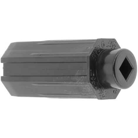 Embout de tube de volet roulant octogonal en PVC noir Fenêtre Sortie Baie vitrée Store, pour tube octogonal de 40 mm sortie carré de 10 mm avec nez Ø 25 mm