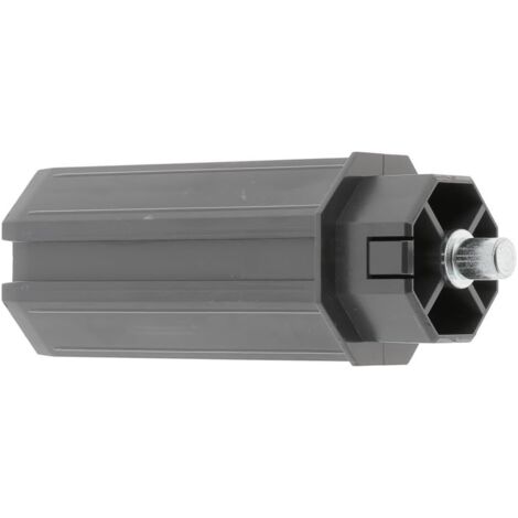 Embout de tube de volet roulant octogonal en PVC noir Fenêtre Sortie Baie vitrée Store, pour tube octogonal de 50 mm sortie Ø 10 mm mâle sortant