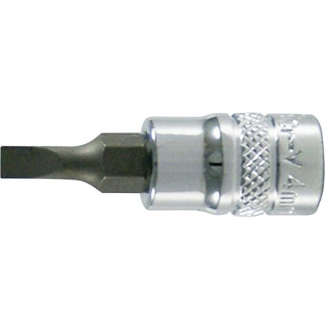 Embout de vissage 1/4'' pour vis à fente, poli, Larg. : de la lame : 4,0 mm, Épais. : de la lame 0,8 mm, Long. 30 mm