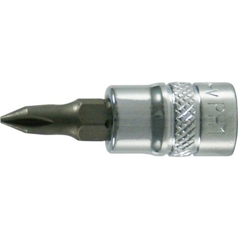 Embout de vissage 1/4'' pour vis cruciforme PH, poli, Taille : PH 3, Long. 30 mm
