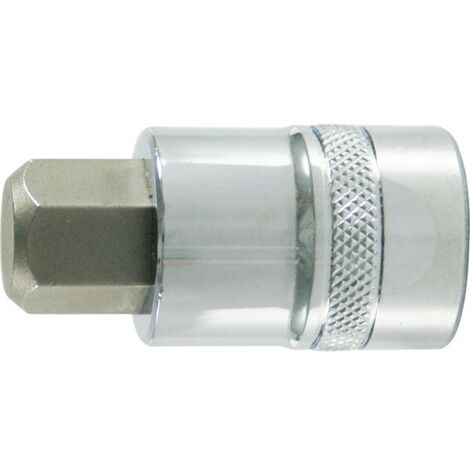 Embout de vissage 1/4'' pour vis femelle à 6 pans, poli, Cote s/plats : 8 mm, Long. 30 mm