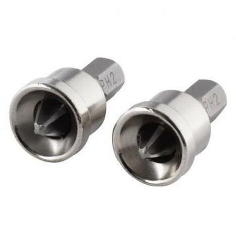 Embout de vissage à butée intégrée Cruciforme PH2 pour Placo Bois Lot de 2 pcs - Bois