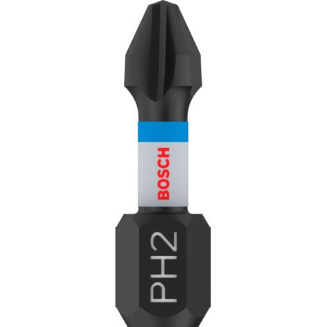 Embout de vissage Phillips Impact Bit PH2 25 mm Bosch PRO 2 pces - 2608522403