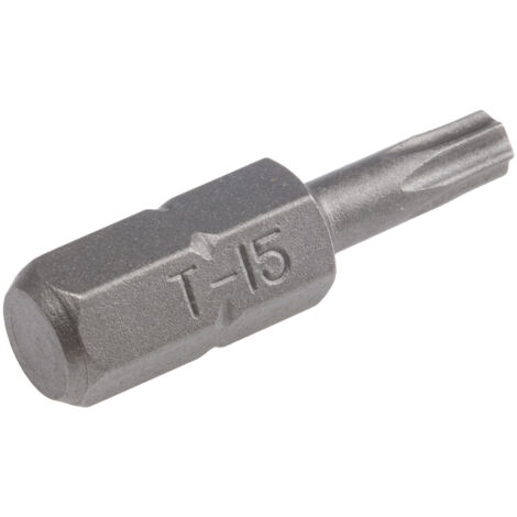 Embout de vissage RS PRO Torx, T15, L. 25 mm, Acier chrome vanadium ( Prix pour 1 )