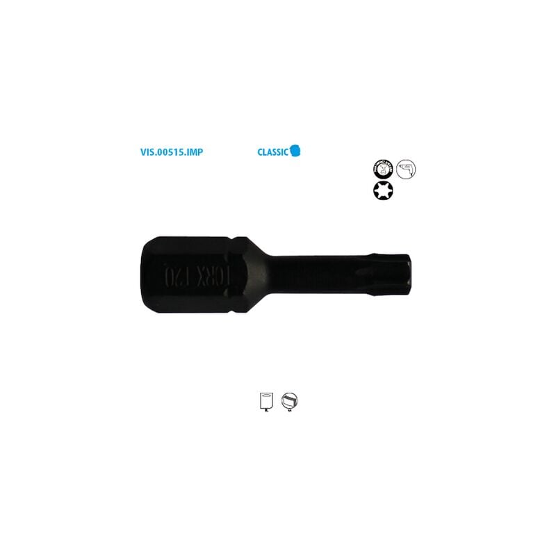 Leman - Embout de vissage série 1/4'' - torx® impact Classic T25 Long. 25 Boite de 15