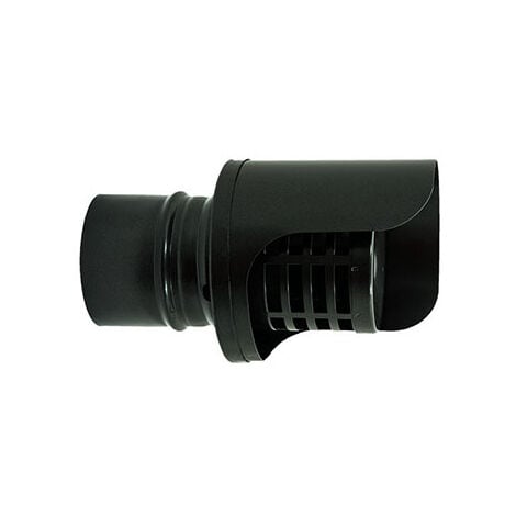 MBM Embout d’echappement des fumees a paroi inox noir DN 80 mm avec habillage pluie.