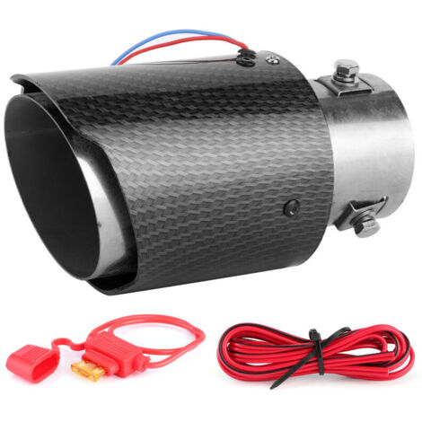 Embout D'échappement LED Embout D'échappement LED Tuyau D'échappement et Joint Tuyau D'échappement Queue Gorge Silencieux LED Embout Garniture de Remplacement de Voiture Entrée 63 (Signal d'avertissem