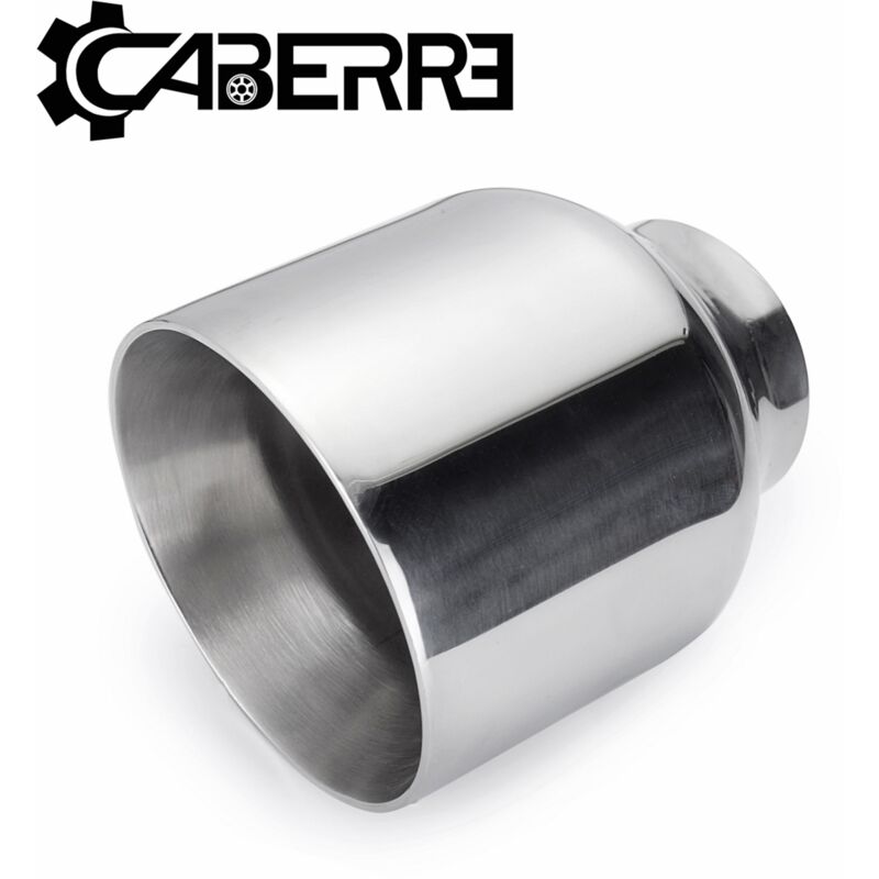 Embout d'échappement universel en acier inoxydable double paroi rond et incliné 2,5' entrée 4' sortie