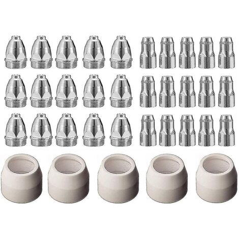 Embout d'électrode plasma P80 1,5 100 A - Accessoire consommable pour torche de découpe plasma - 35 pièces