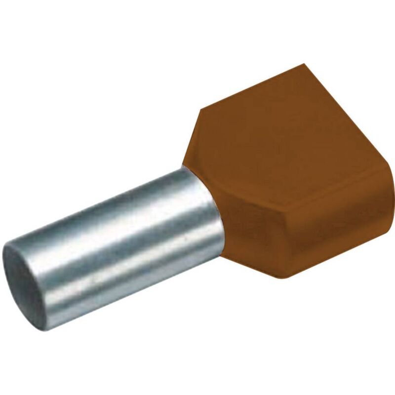 Embout double d'extrémité de câble Vogt Verbindungstechnik 470814D 10 MM² 12 mm partiellement isolé marron 100 pc(s)
