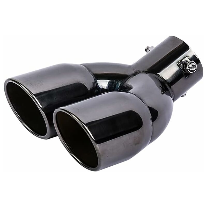 Embout Echappement,76mm Diamètre Tuyau D'échappement De Voiture Double Embout D'échappement Sortie en Acier Inoxydable Universel Cache D'échappement