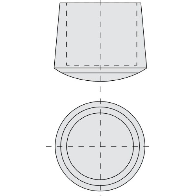 Embout enveloppant caoutchouc noir pour diamètre extérieur 22mm en boite de 20