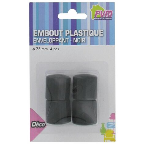 Embout Enveloppant Plastique 25 ø Mm 4 Pce(s) – Noir