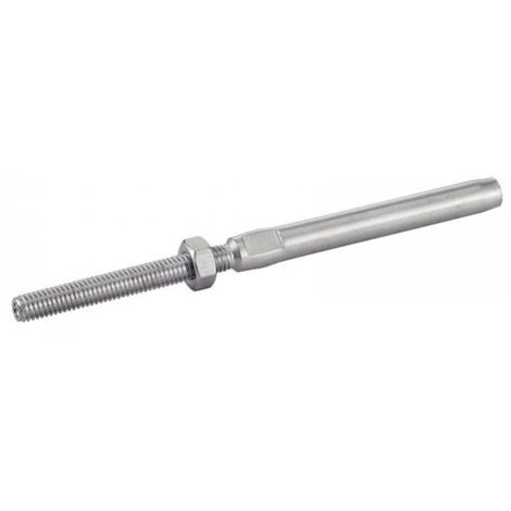 Embout fileté à sertir - Pas à gauche avec écrou - Inox A4 5/M10 - Boîte de 5