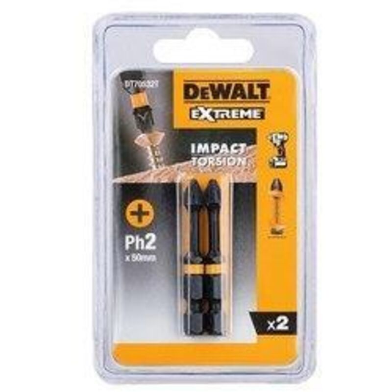 DeWalt Embouts PH2 Extreme Impact Lot de 2de torsion 50mm dt70532t de QZ - vue 2
