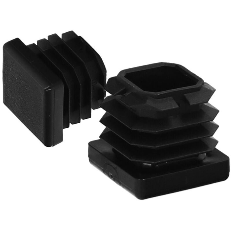Embout intérieur carré en plastique 25x25 mm. Sac de couleur noire 200 unités.