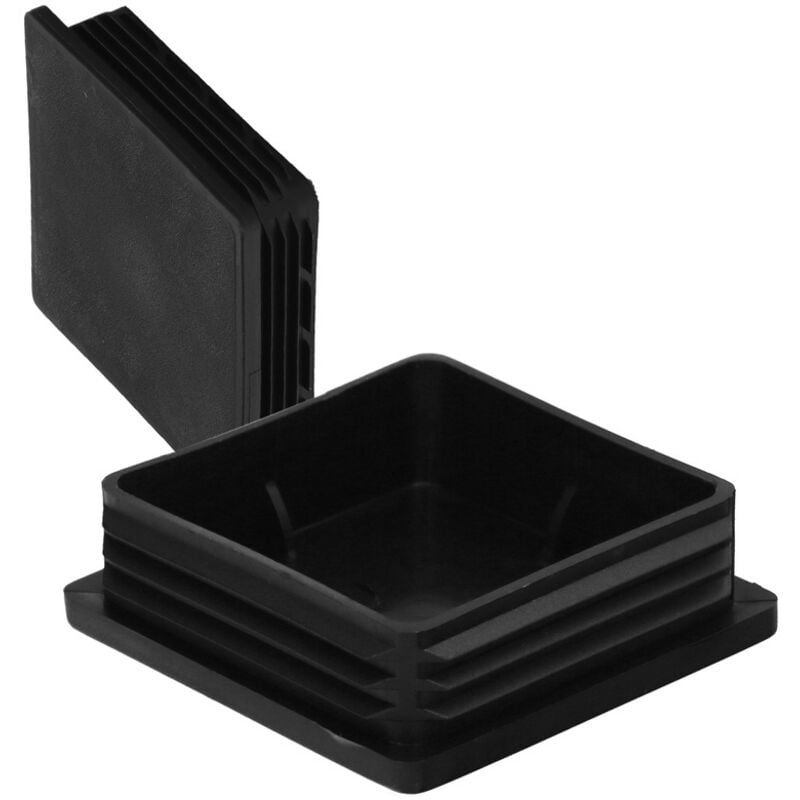 Embout intérieur carré en plastique 80x80 mm. Sac de couleur noire 25 unités.
