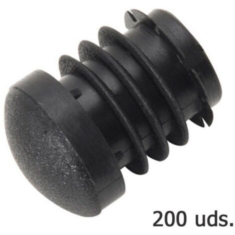 Embout plastique rond rentrant noir 20 mm. Sac 200 unités