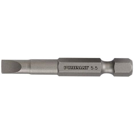 Embout pour vis à fente 4,5 mm longueur 50 mm 1/4 po. E6,3 épaisseur de lame 0,6 mm