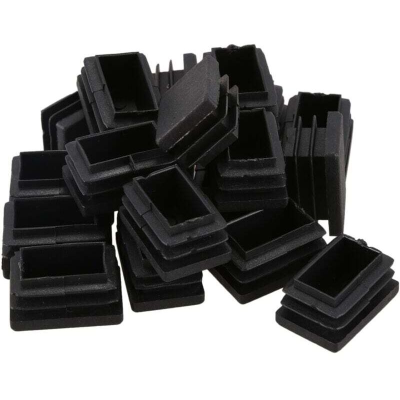 Embout Rectangulaire en Plastique de 20 PièCes Tube Tuyau Fileté 30 Mm X Pieds Caoutchouc