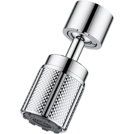 Embout Robinet Cuisine Chromé 360°, Economiseur d'eau pour robinet à 3 modes de pulvérisation, 6 adaptateurs pour robinets avec filetages de taille M20, M22, M24, G1/2, F20, F22, F24