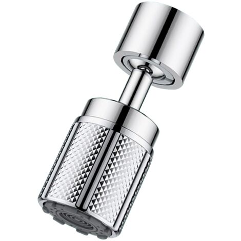Embout Robinet Cuisine Chromé 360°, Economiseur d'eau pour robinet à 3 modes de pulvérisation, 6 adaptateurs pour robinets avec filetages de taille M20, M22, M24, G1/2, F20, F22, F24