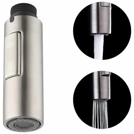 Embout Robinet Cuisine de Rechange DouchetteTête de Robinet Amovible Universelle (G1/2 Acier Brossée