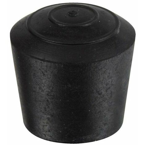 Embout Rond Enveloppant Caoutchouc Noir Diam 25 Mm