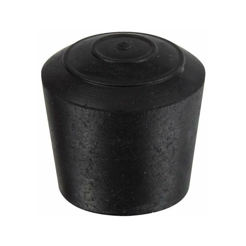 Embout rond enveloppant caoutchouc noir diam 25 mm