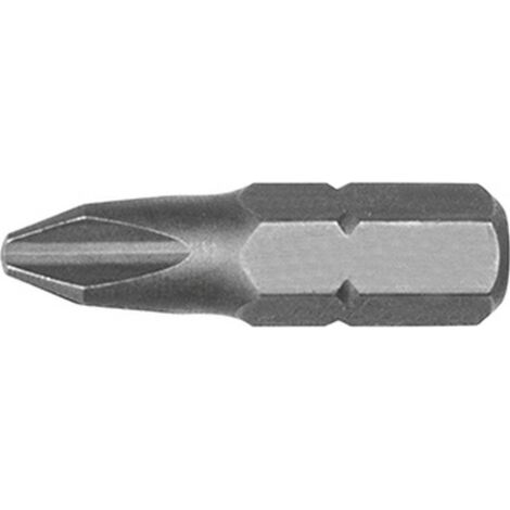 Embout semi-dur, pour vis cruciforme 1/4'' PH, 25 mm de long, Dimensions : PH 1, Long. totale 25 mm