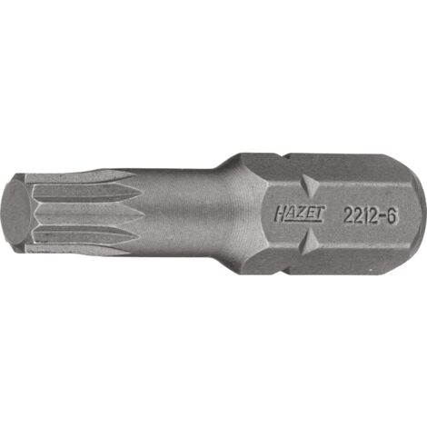 Embout-tournevis (bit) 2212-6 ∙ Hexagone massif 5/16 pouce (8 mm) ∙ Profil denture multiple intérieur XZN ∙ Taille M6