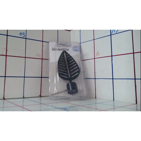 Embout Tringle à Rideaux Noir Feuille - Inventiv D20