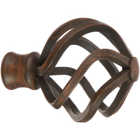 Embout Tringle Rideaux Boule Fer Forgé Rouille 20cm Ateliers 28