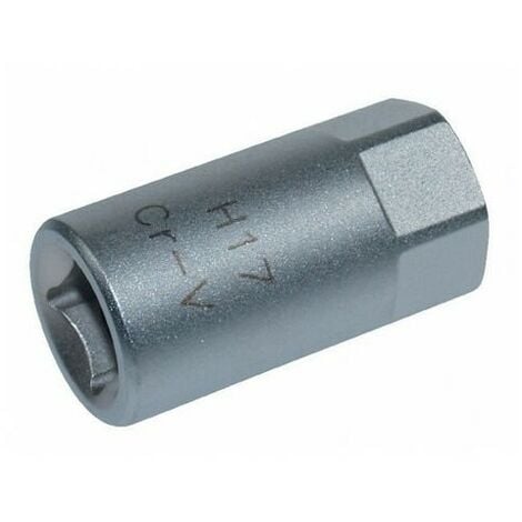 Embout vidange mâle 6 pans, carré 3/8'', 17mm