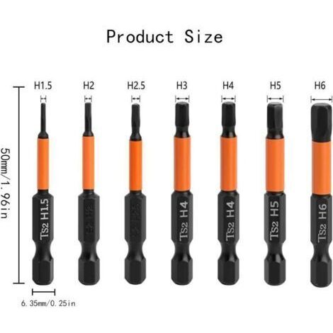 Embout Visseuse Aimanté Torx Embout Visseuse Aimanté Puissant Embout Visseuse Long 50mm Coffret Tournevis Torx Embouts De Vissage Pour Perceuse-Visseuse (H1.5-H6)