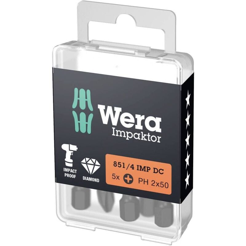 Wera 05057656001 Embout cruciforme 2 F 6.3 5 pc(s)