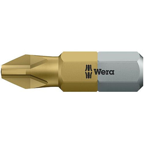 Embout WERA TIP / Phillips (PH), plaqué titane TIN PH3 x 25 mm