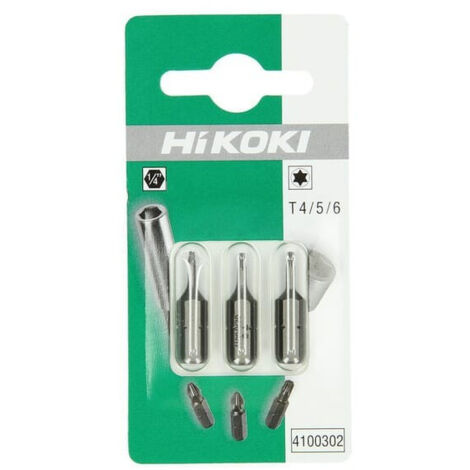 Embouts 1/4" Torx T4 / T5 / T6 25mm x3 HIKOKI 4100302