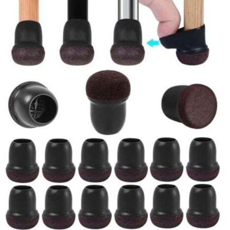 Embouts 24 pièces pour Pieds de Chaise 14-19mm avec Patins en Feutre, Couvre-Jambes de Meuble , Chair Leg Cups Protection pour Meubles