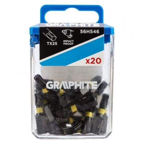 Embouts à chocs Graphite TX25 25 mm - 20 pièces - pour visseuse à chocs