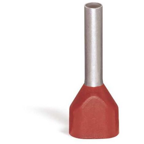 Embouts à Douille TWIN Rouge Preisolees pour 2 Câbles 1 mmq