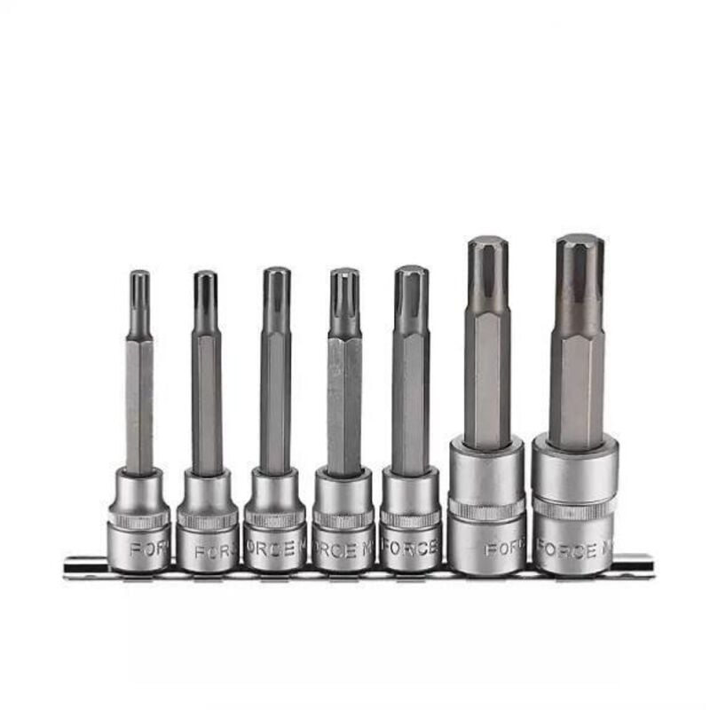 Force - Douilles embouts ribe carre de 1/2 et 3/8 - rack de 7 embouts