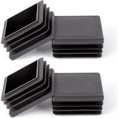 Embouts carrés 40 x 40 mm, lot de 12 embouts de tuyau en plastique PE, embouts pour pieds de chaise, embouts en plastique pour chaises, canapés et tables, noirs.