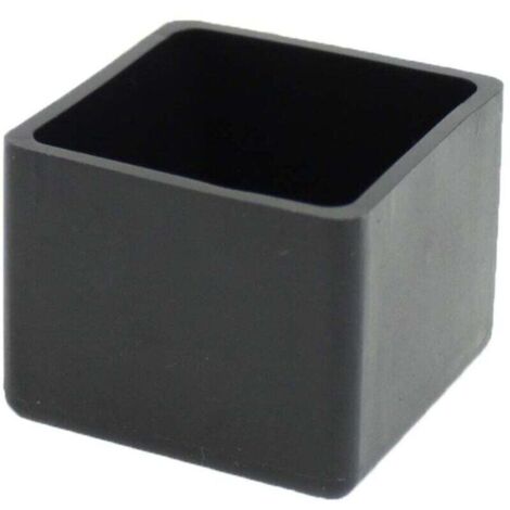 Embouts carrés en caoutchouc 4 pièces pour chaises, tables, pieds de meubles (40 mm noir)-Crezuo