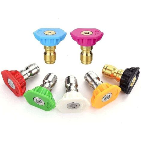 Embouts de buse de pulvérisation de nettoyeur haute pression à plusieurs degrés, kit de buse à connexion rapide du deuxième étage
