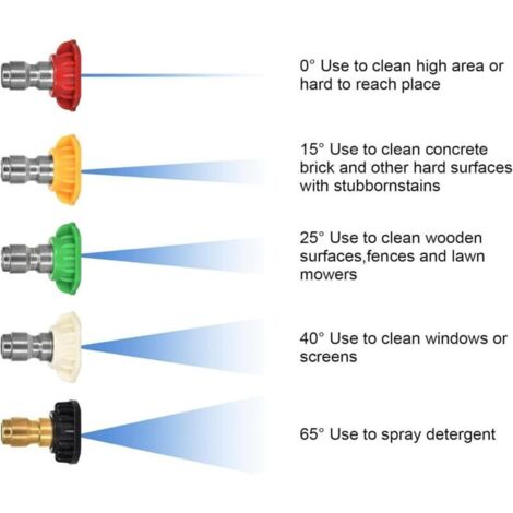 Embouts de Buse D'eau,Buse de Pulvérisation pour Nettoyeur Haute Pression Universelle,Embouts de Buse de Pulvérisation pour Laveuse à Pression,pour le Nettoyage de Voiture et le Jardinage